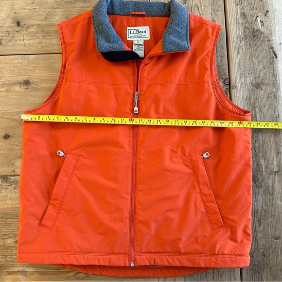 L.L. Bean Orange Lined Full Zip Vest Men’s Size XL Tall - Picture 6 of 14